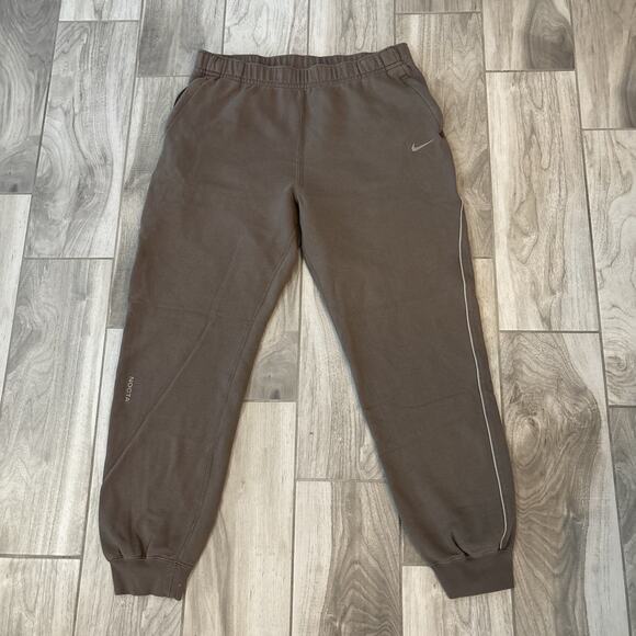 Nike x Drake NOCTA Brown Sweatpants Size XL Joggers Mens 31” Inseam Pockets - Picture 1 of 13